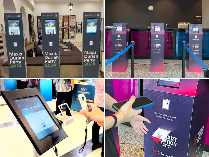 Dreamory Blue Lobby event check-in kiosk for conferences and trade shows