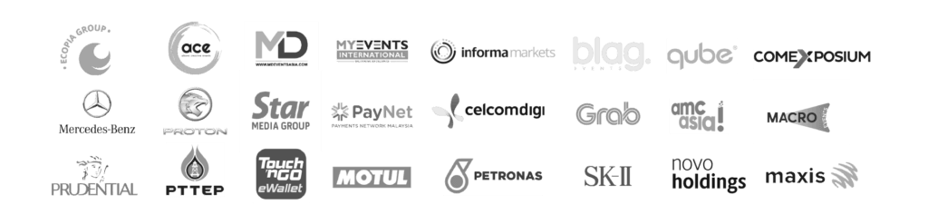 showcasing client logos who used blue lobby